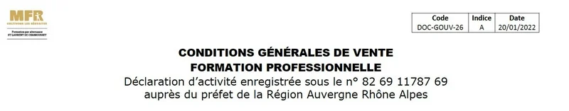 conditions generales de vente mfr formation professionnelle