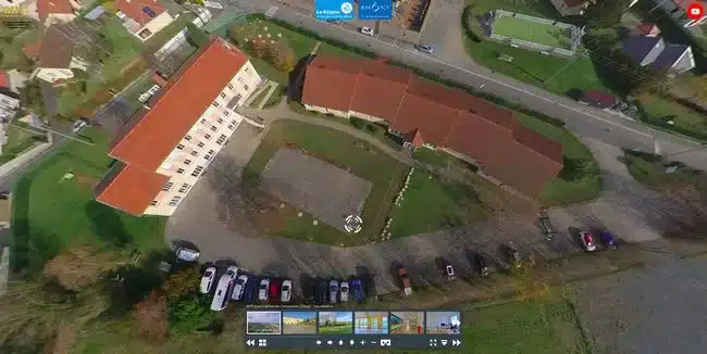 vue aerienne mfr le chirat rhone batiments cour parking terr
